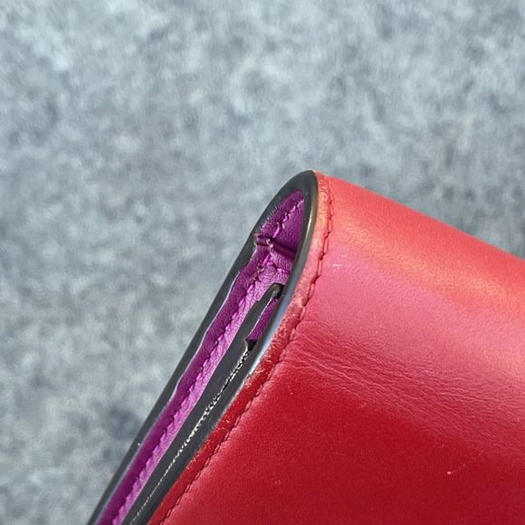 Gucci GG Supreme Monogram Calfskin Padlock Continental Wallet Red Pink - Picture 4 of 13